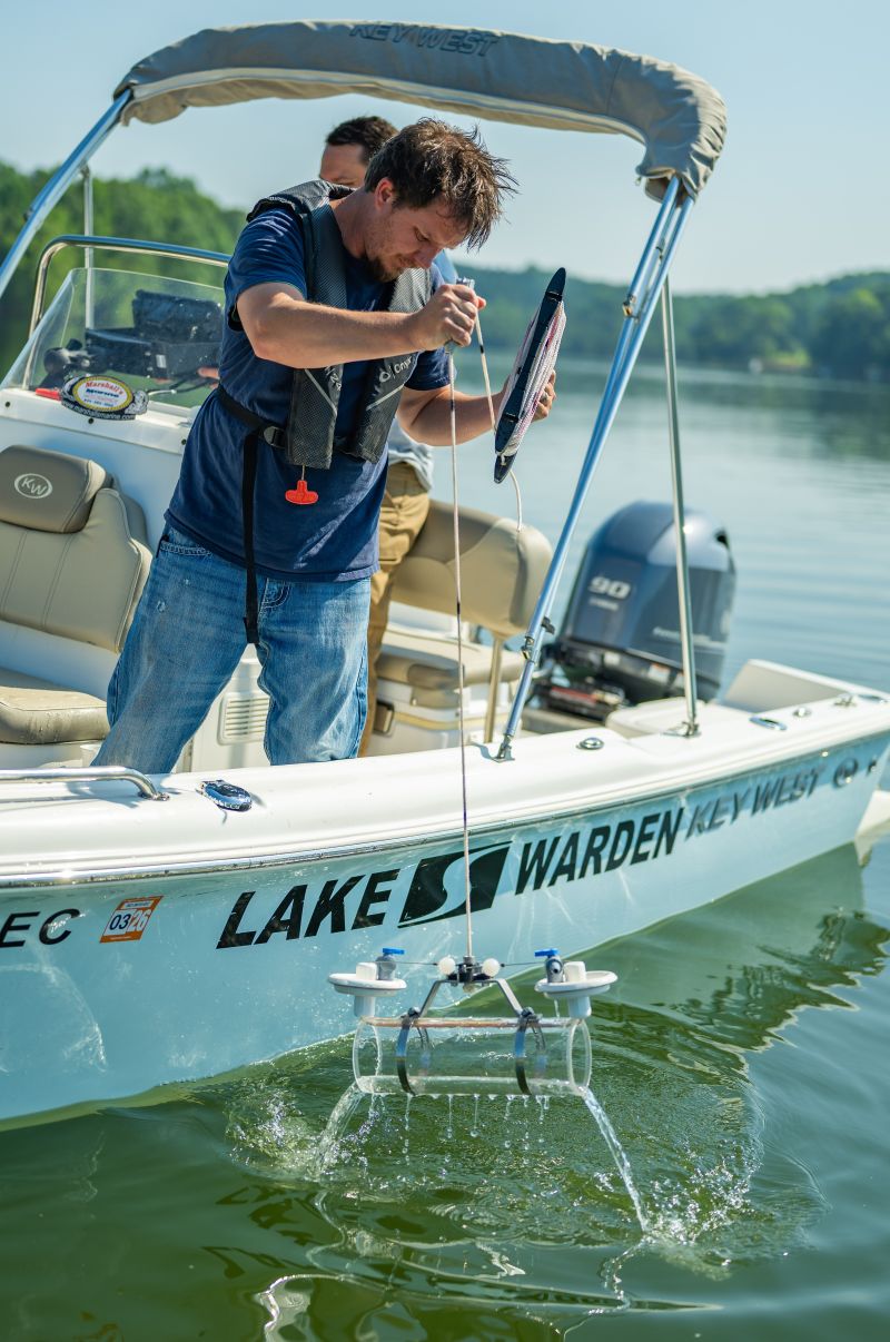 Source water sampling, photo provided by SJWD